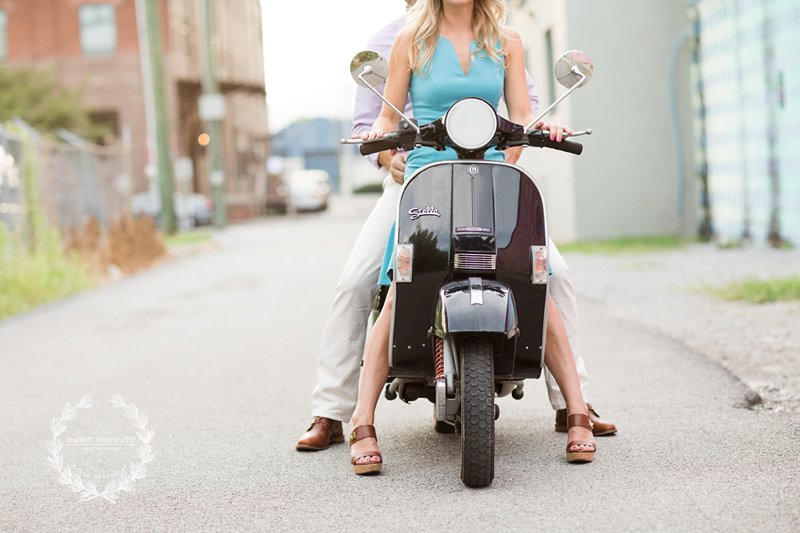 scooter engagement session with Chattanooga photographer Daisy Moffatt